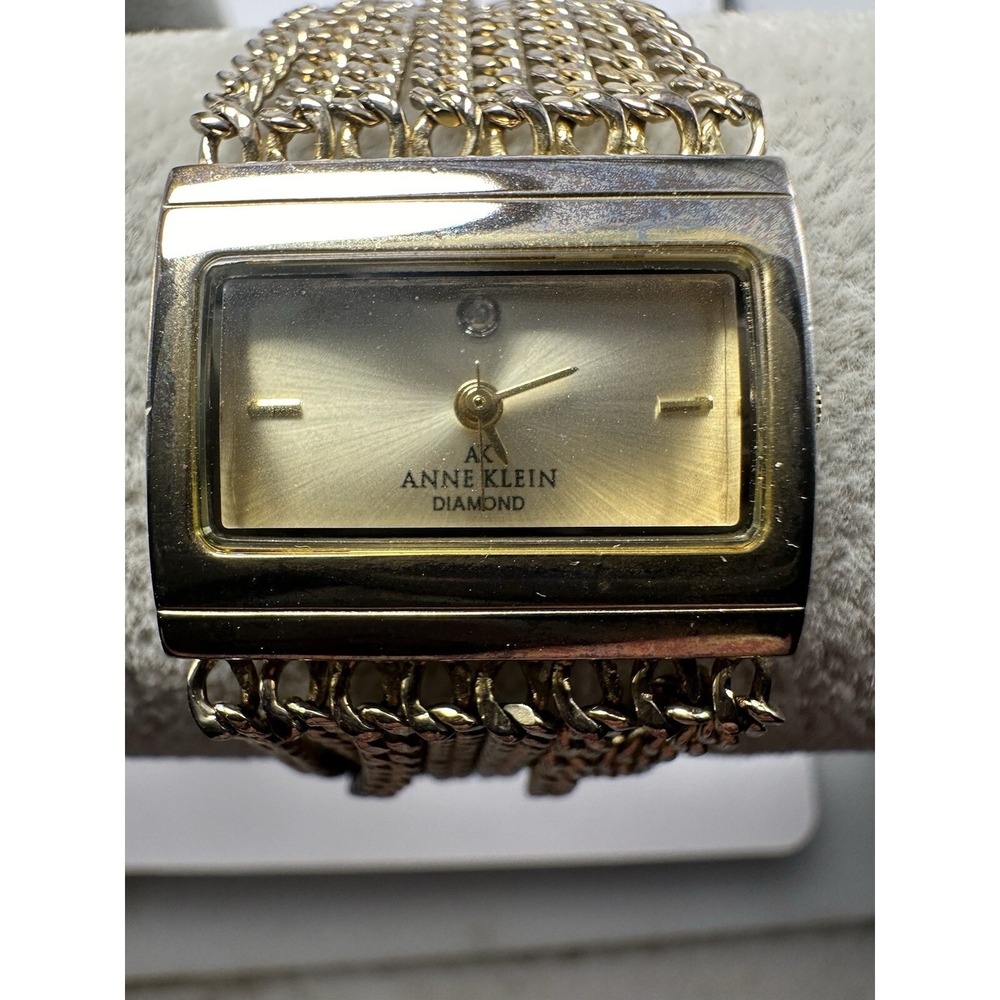 Anne Klein 10/7812 New Battery 24MM 7.5" Mesh Band Diamond Ladies‎ Watch Q